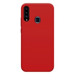 Funda Silicona Líquida Ultra Suave para Samsung Galaxy A20s color Roja 2