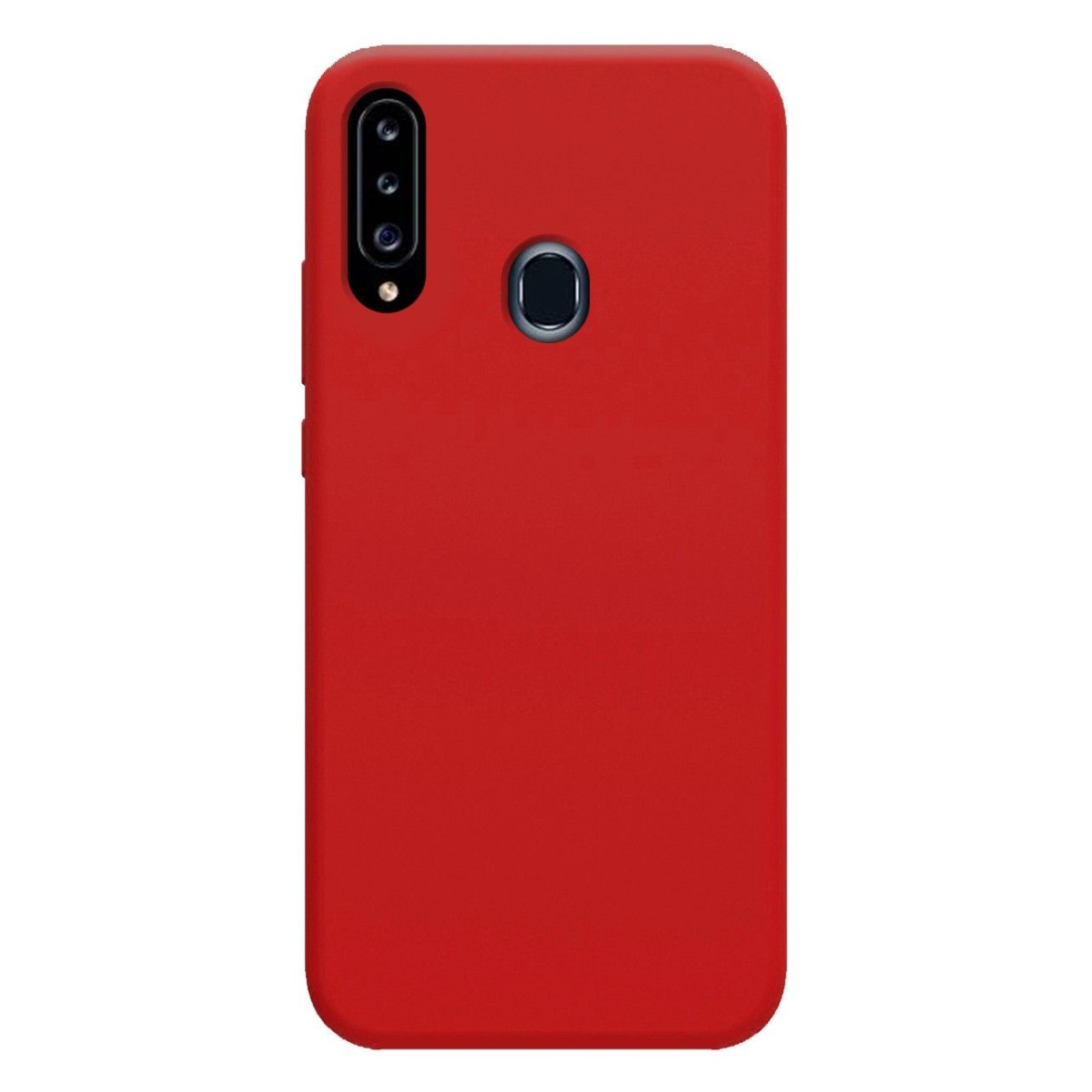 Funda Silicona Líquida Ultra Suave para Samsung Galaxy A20s color Roja