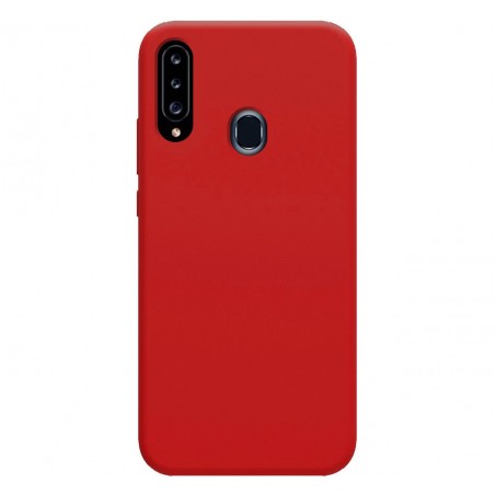 Funda Silicona Líquida Ultra Suave para Samsung Galaxy A20s color Roja