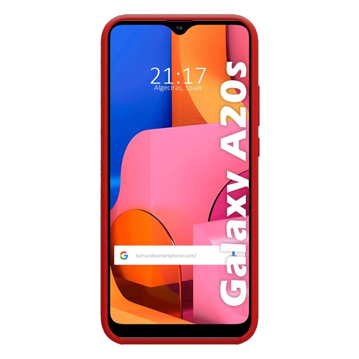 Funda Silicona Líquida Ultra Suave para Samsung Galaxy A20s color Roja