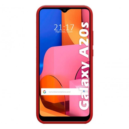 Funda Silicona Líquida Ultra Suave para Samsung Galaxy A20s color Roja
