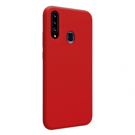 Funda Silicona Líquida Ultra Suave para Samsung Galaxy A20s color Roja