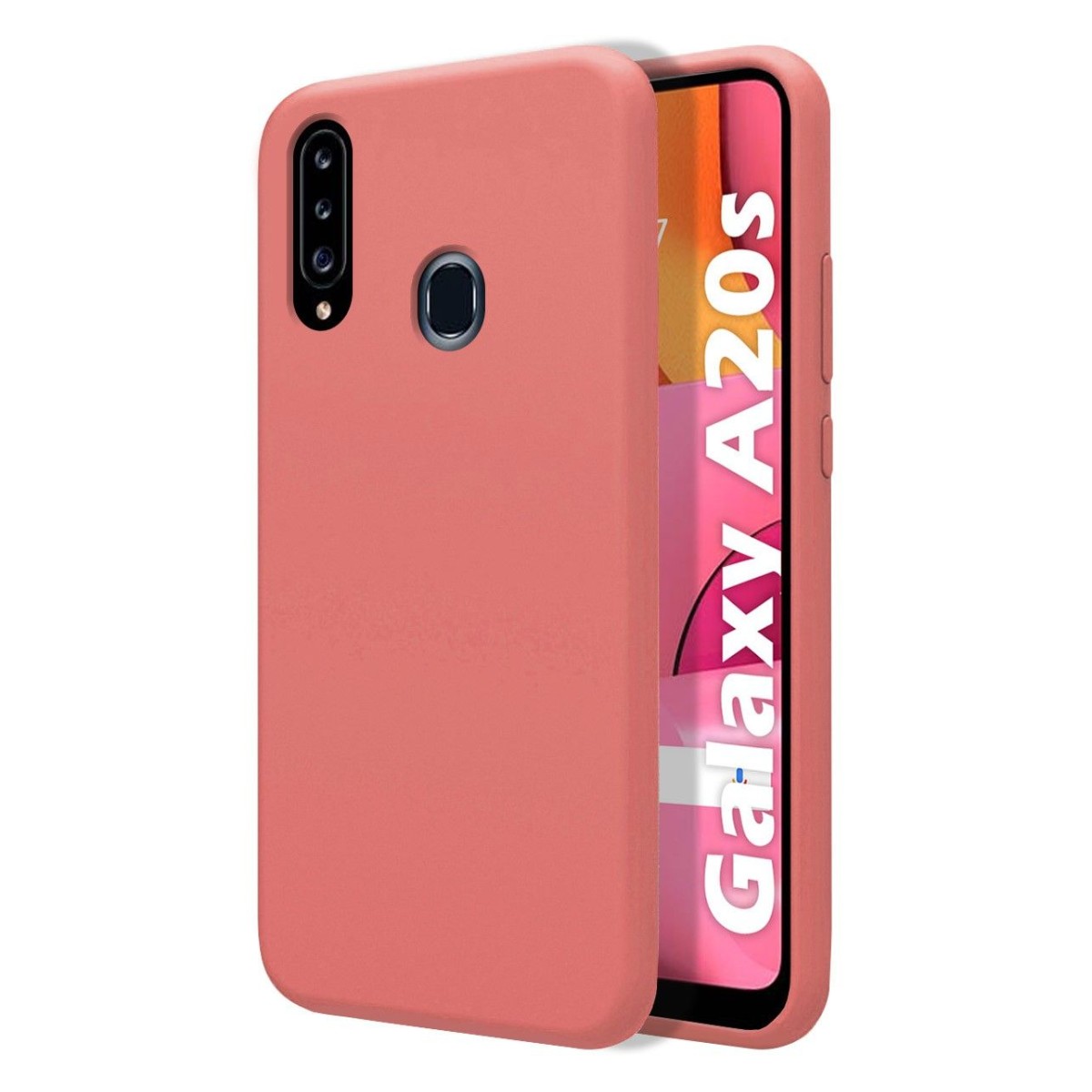 Funda Silicona Líquida Ultra Suave para Samsung Galaxy A20s color Rosa