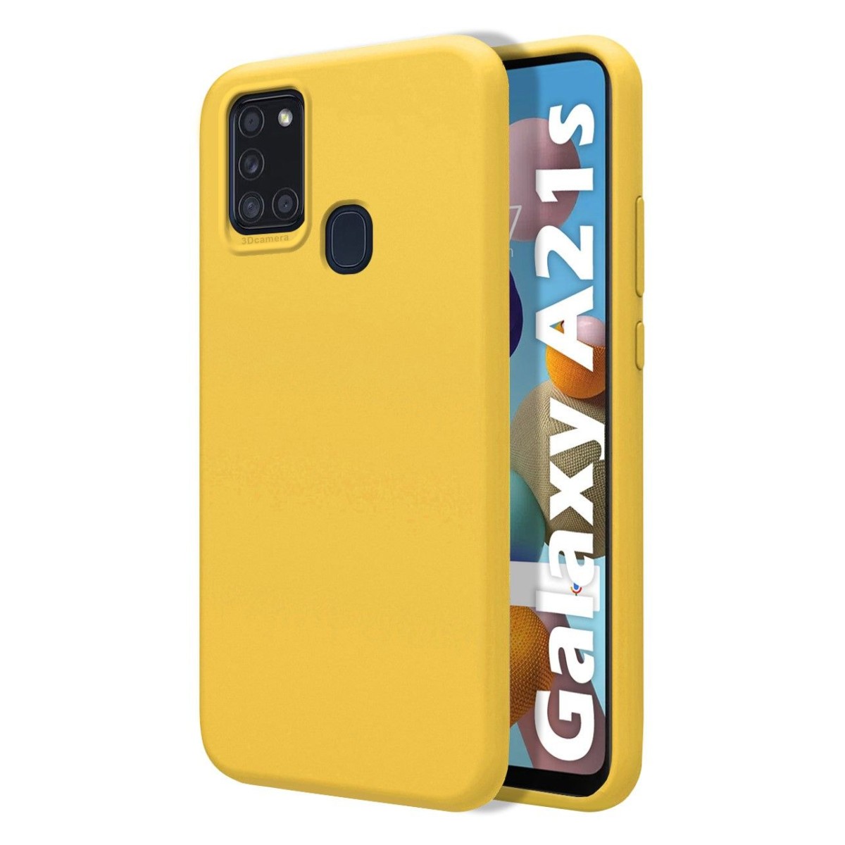 Funda Silicona Líquida Ultra Suave para Samsung Galaxy A21s color Amarilla