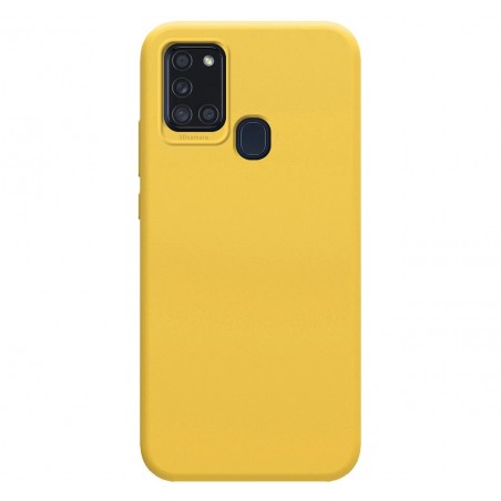 Funda Silicona Líquida Ultra Suave para Samsung Galaxy A21s color Amarilla