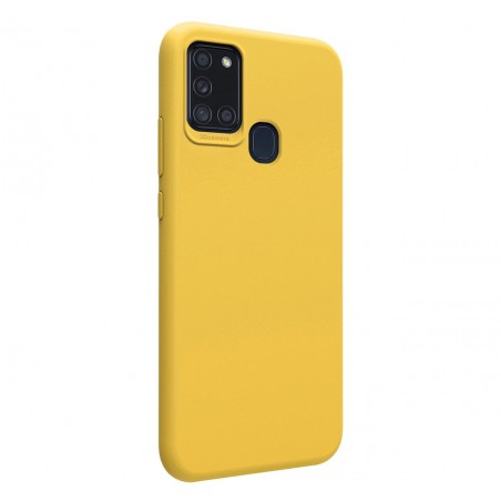 Funda Silicona Líquida Ultra Suave para Samsung Galaxy A21s color Amarilla