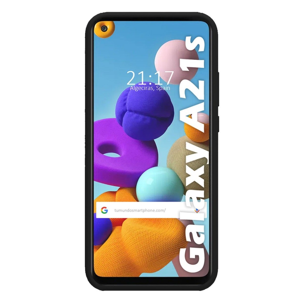Funda Silicona Líquida Ultra Suave para Samsung Galaxy A21s color Negra