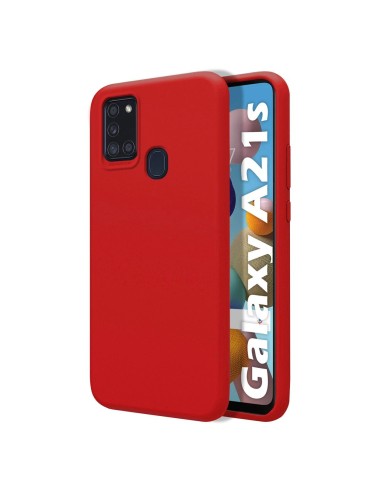 Funda Silicona Líquida Ultra Suave para Samsung Galaxy A21s color Roja