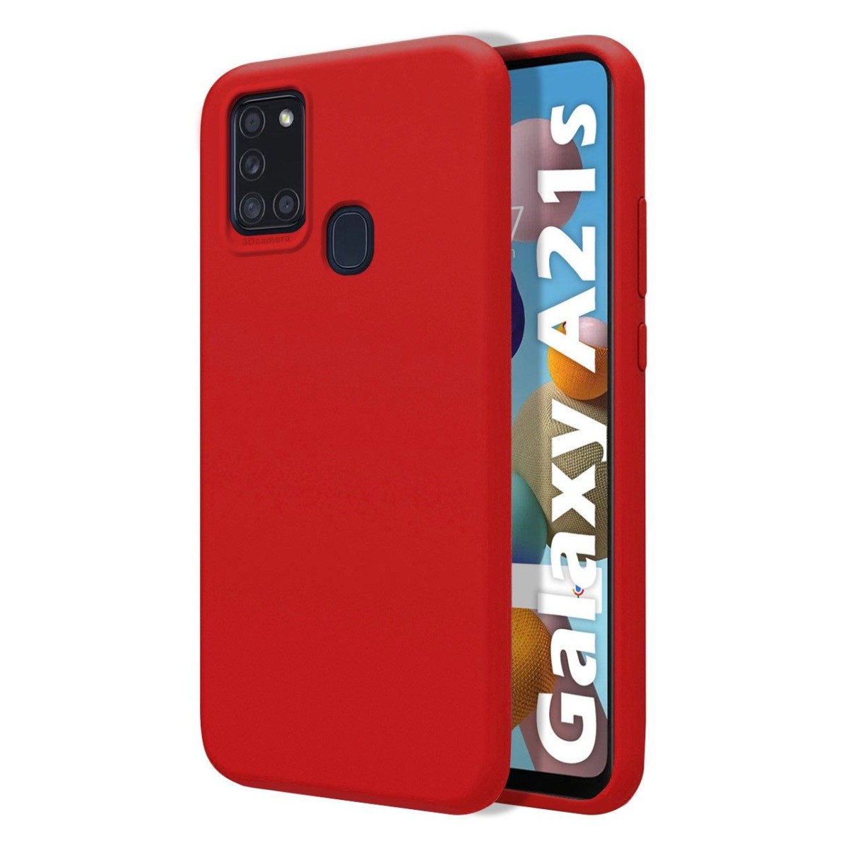 Funda Silicona Líquida Ultra Suave para Samsung Galaxy A21s color Roja