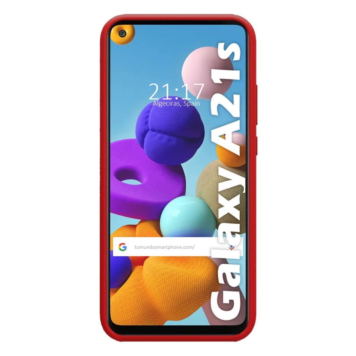 Funda Silicona Líquida Ultra Suave para Samsung Galaxy A21s color Roja