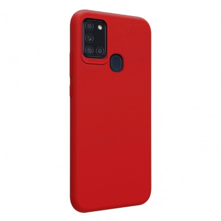 Funda Silicona Líquida Ultra Suave para Samsung Galaxy A21s color Roja