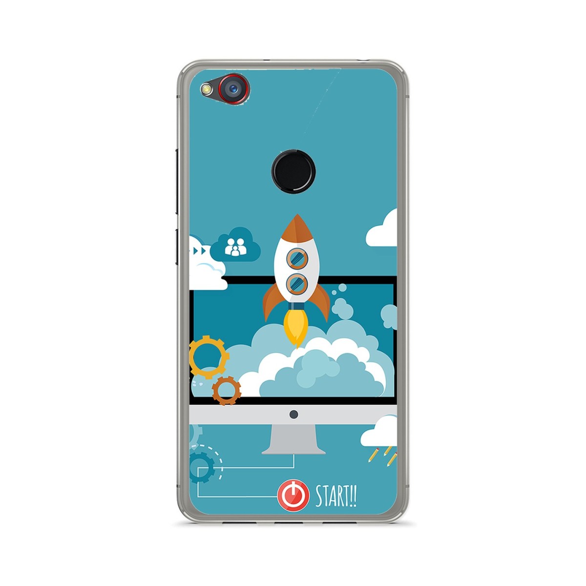 Funda Gel Tpu para Zte Nubia Z11 Mini Diseño Cohete Dibujos