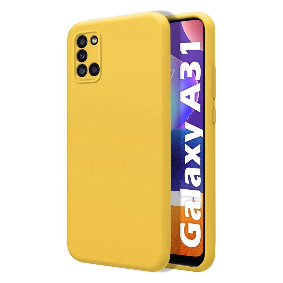 Funda Silicona Líquida Ultra Suave para Samsung Galaxy A31 color Amarilla
