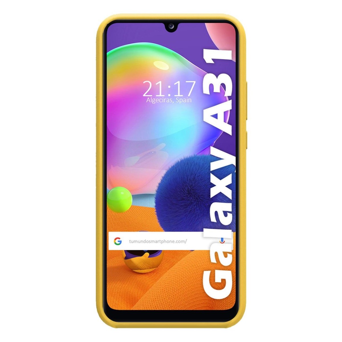 Funda Silicona Líquida Ultra Suave para Samsung Galaxy A31 color Amarilla