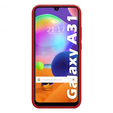 Funda Silicona Líquida Ultra Suave para Samsung Galaxy A31 color Roja