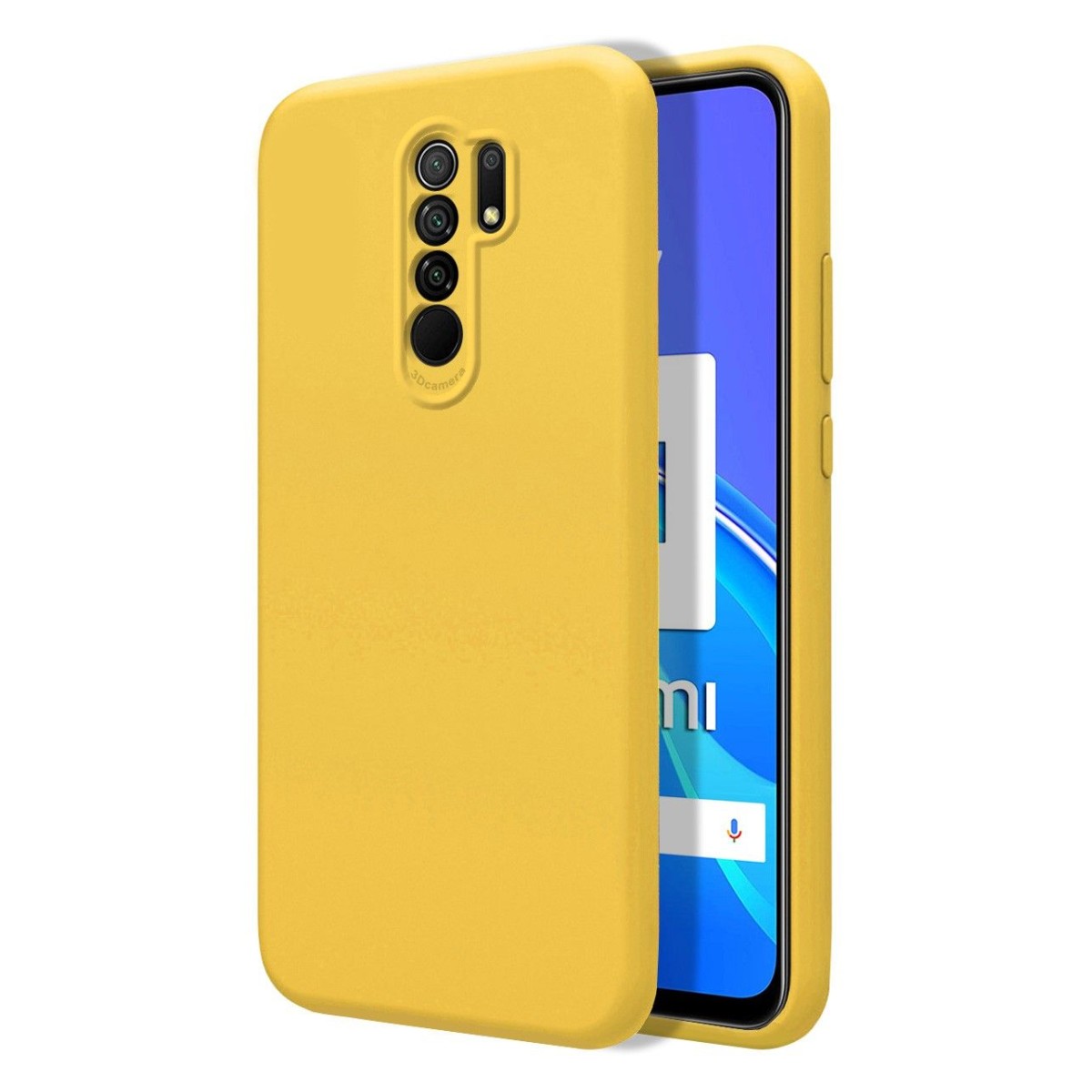 Funda Silicona Líquida Ultra Suave para Xiaomi Redmi 9 color Amarilla