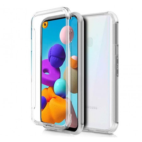 Funda Completa Transparente Pc + Tpu Full Body 360 para Samsung Galaxy A21s