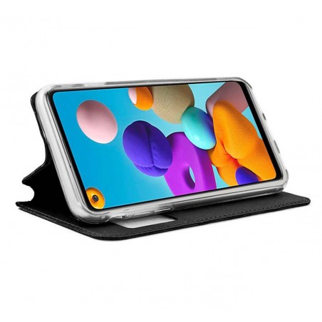 Funda Libro Soporte con Ventana para Samsung Galaxy A21s color Negra