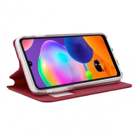 Funda Libro Soporte con Ventana para Samsung Galaxy A31 color Roja