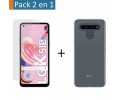 Pack 2 En 1 Funda Gel Transparente + Protector Cristal Templado para Lg K51s