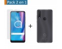 Pack 2 En 1 Funda Gel Transparente + Protector Cristal Templado para Alcatel 1SE 2020
