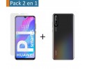Pack 2 En 1 Funda Gel Transparente + Protector Cristal Templado para Huawei P Smart S / Y8p
