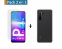 Pack 2 En 1 Funda Gel Transparente + Protector Cristal Templado para Huawei P40 Lite 5G