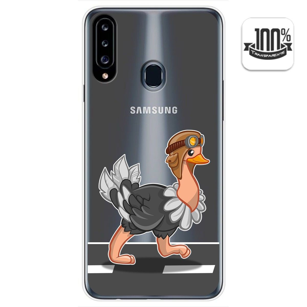 Funda Gel Transparente para Samsung Galaxy A20s diseño Avestruz Dibujos