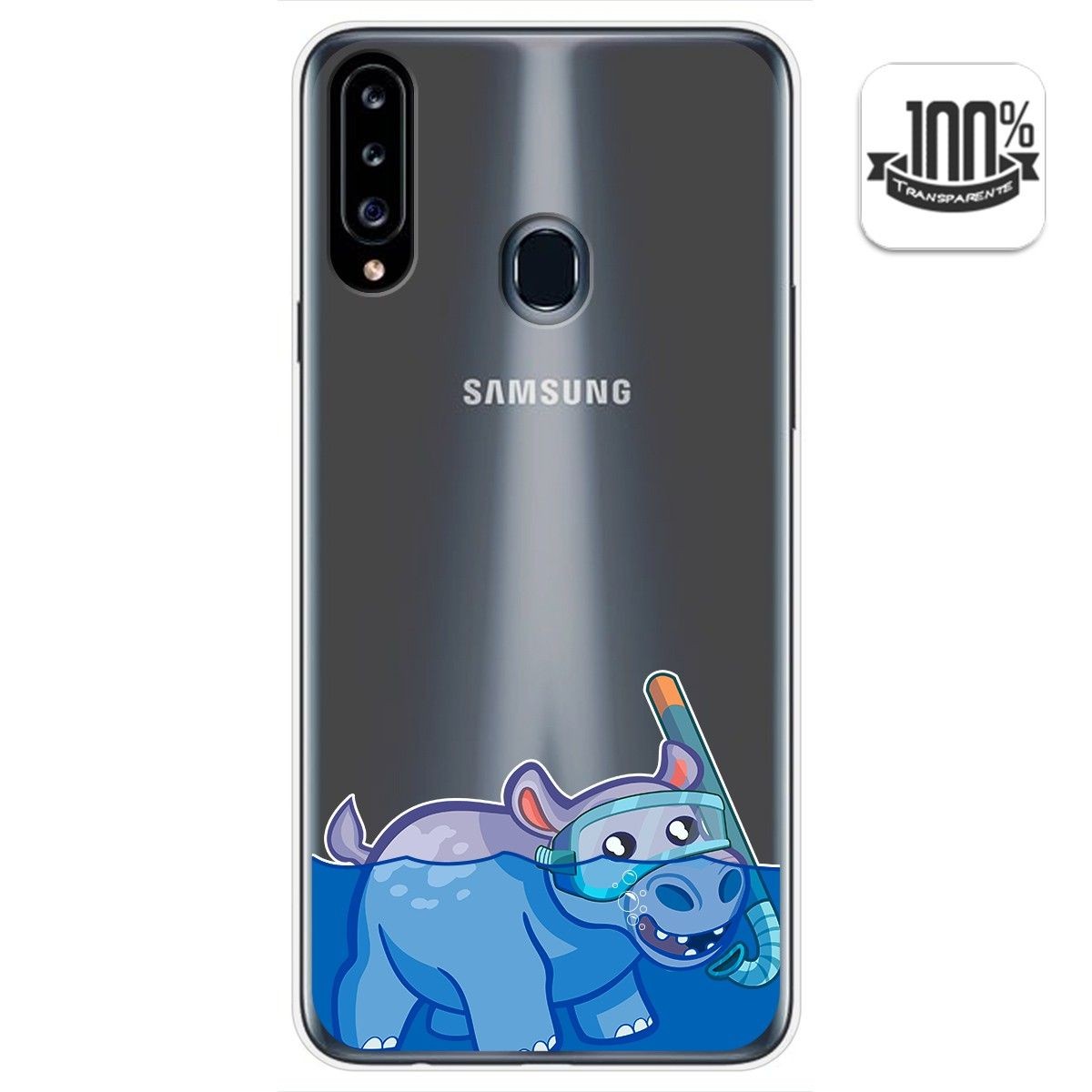 Funda Gel Transparente para Samsung Galaxy A20s diseño Hipo Dibujos