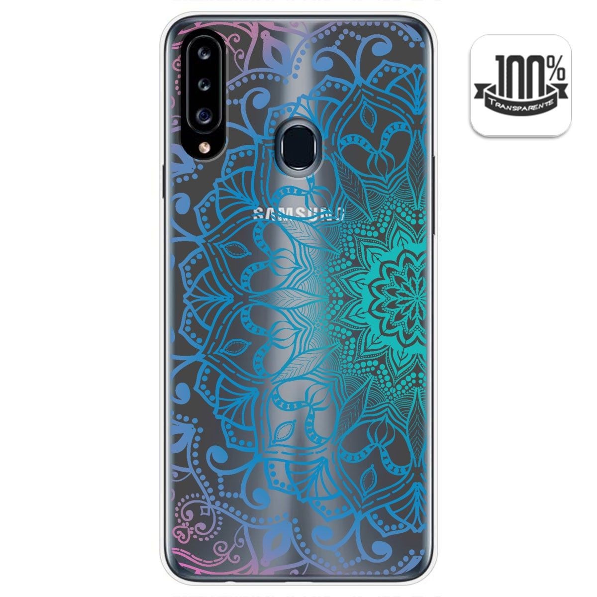 Funda Gel Transparente para Samsung Galaxy A20s diseño Mandala Dibujos