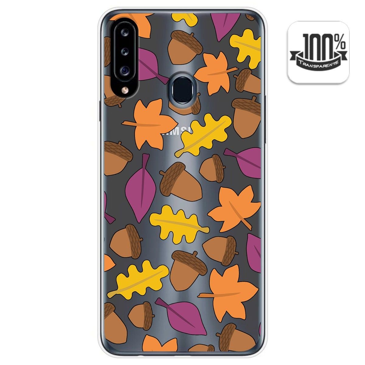 Funda Gel Transparente para Samsung Galaxy A20s diseño Otoño Dibujos