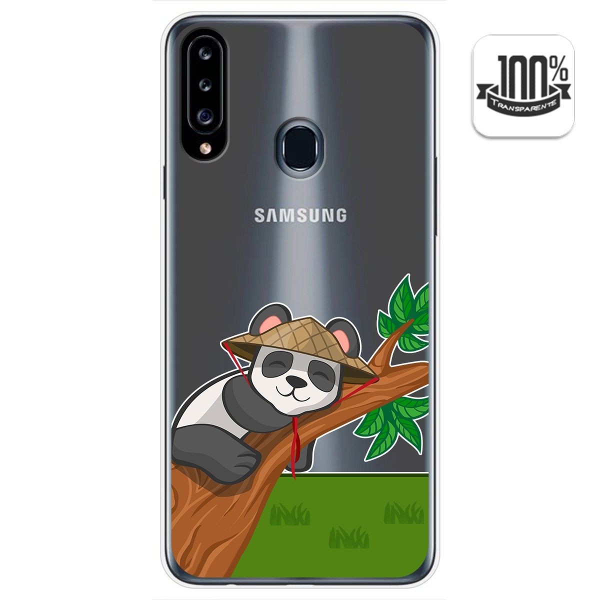 Funda Gel Transparente para Samsung Galaxy A20s diseño Panda Dibujos