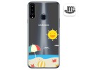Funda Gel Transparente para Samsung Galaxy A20s diseño Playa Dibujos