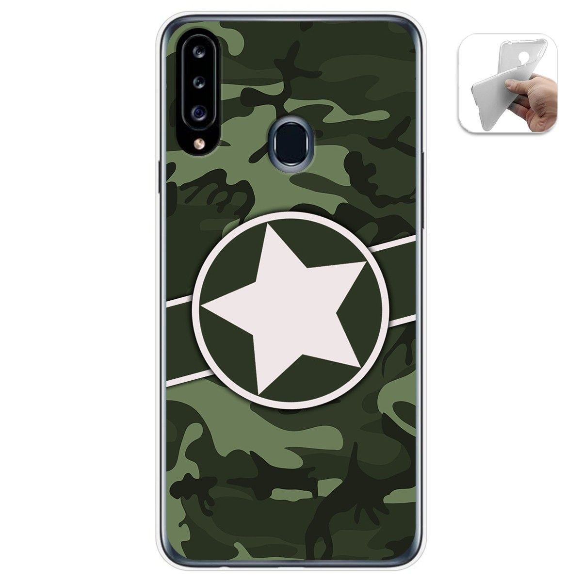 Funda Gel Tpu para Samsung Galaxy A20s diseño Camuflaje 01 Dibujos