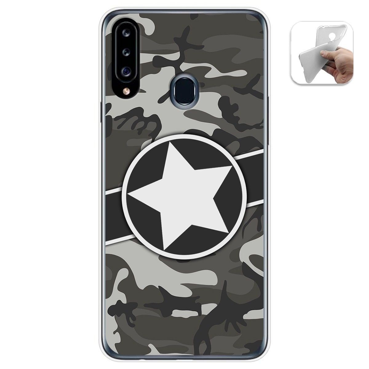 Funda Gel Tpu para Samsung Galaxy A20s diseño Camuflaje 02 Dibujos