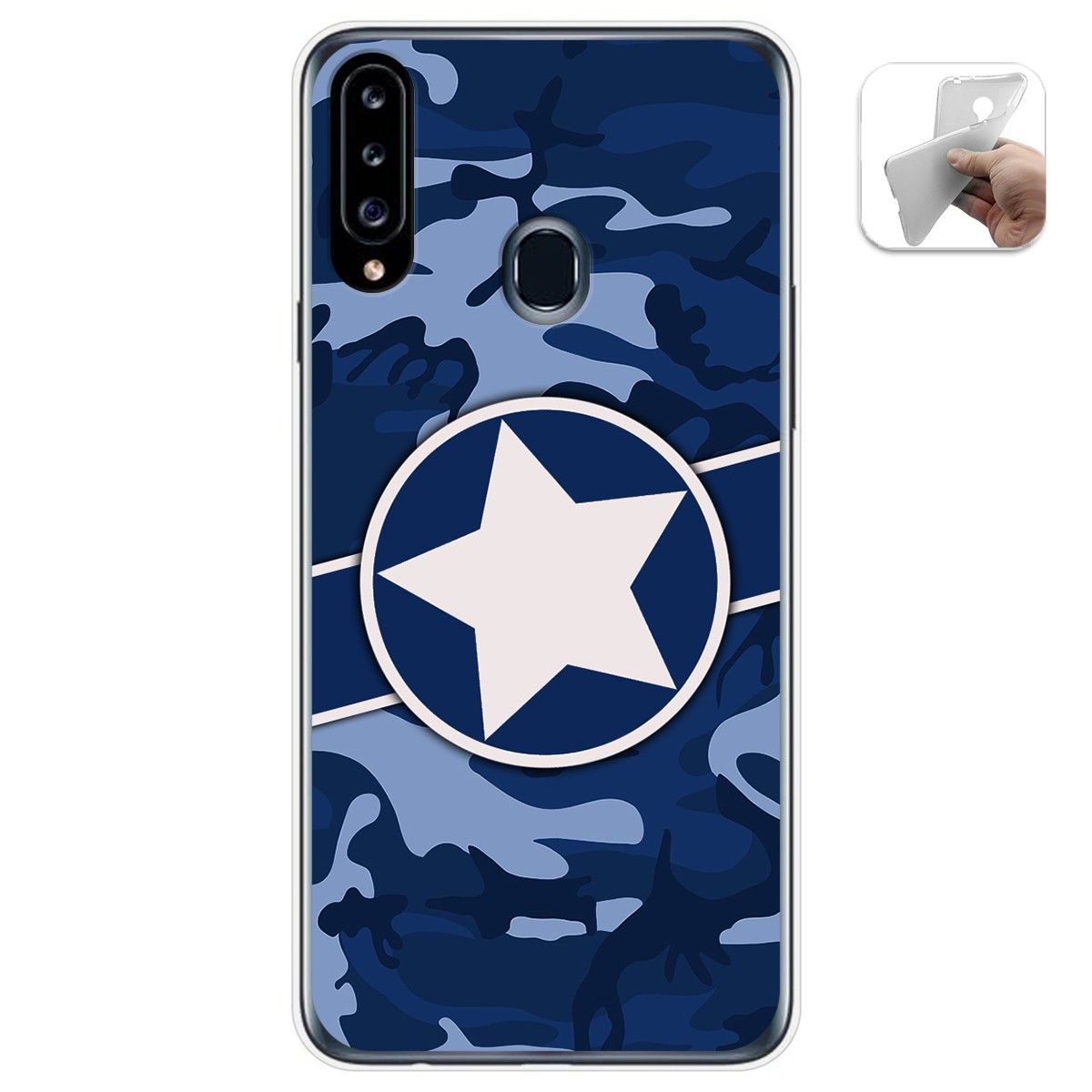 Funda Gel Tpu para Samsung Galaxy A20s diseño Camuflaje 03 Dibujos