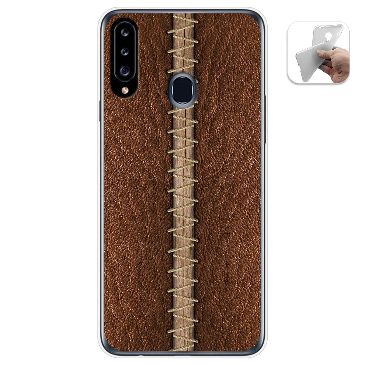 Funda Gel Tpu para Samsung Galaxy A20s diseño Cuero 01 Dibujos
