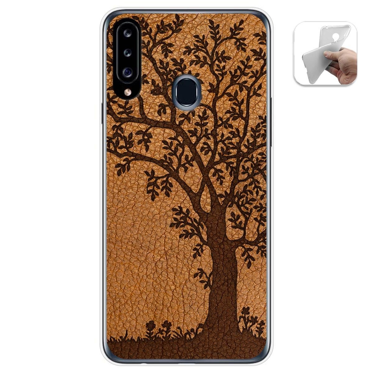 Funda Gel Tpu para Samsung Galaxy A20s diseño Cuero 03 Dibujos