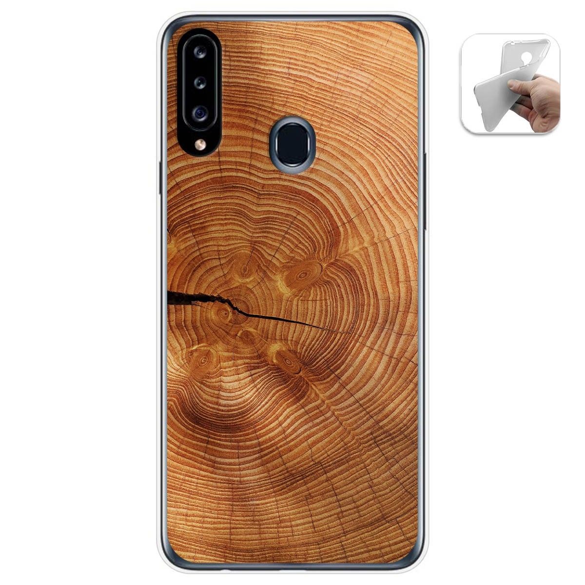 Funda Gel Tpu para Samsung Galaxy A20s diseño Madera 04 Dibujos