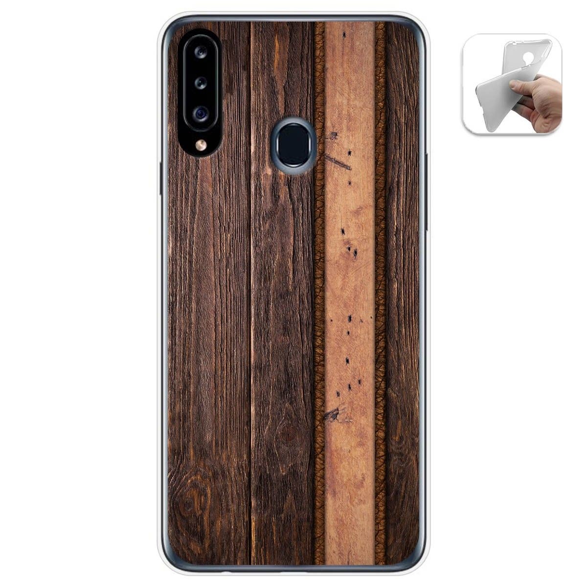 Funda Gel Tpu para Samsung Galaxy A20s diseño Madera 05 Dibujos