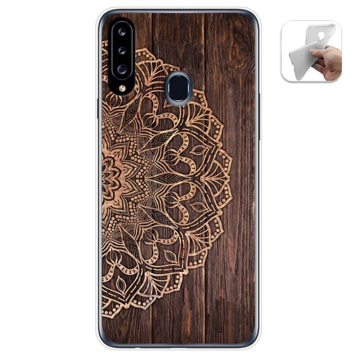 Funda Gel Tpu para Samsung Galaxy A20s diseño Madera 06 Dibujos
