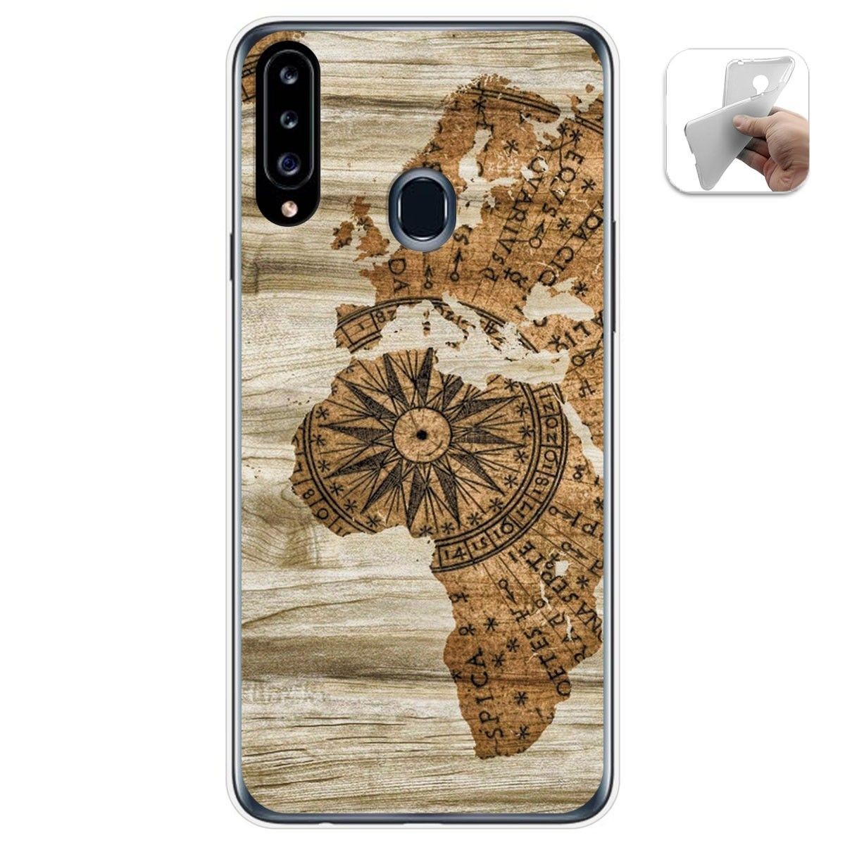 Funda Gel Tpu para Samsung Galaxy A20s diseño Madera 07 Dibujos