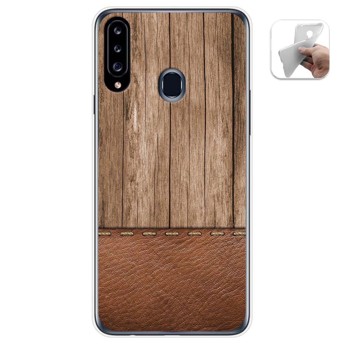 Funda Gel Tpu para Samsung Galaxy A20s diseño Madera 09 Dibujos