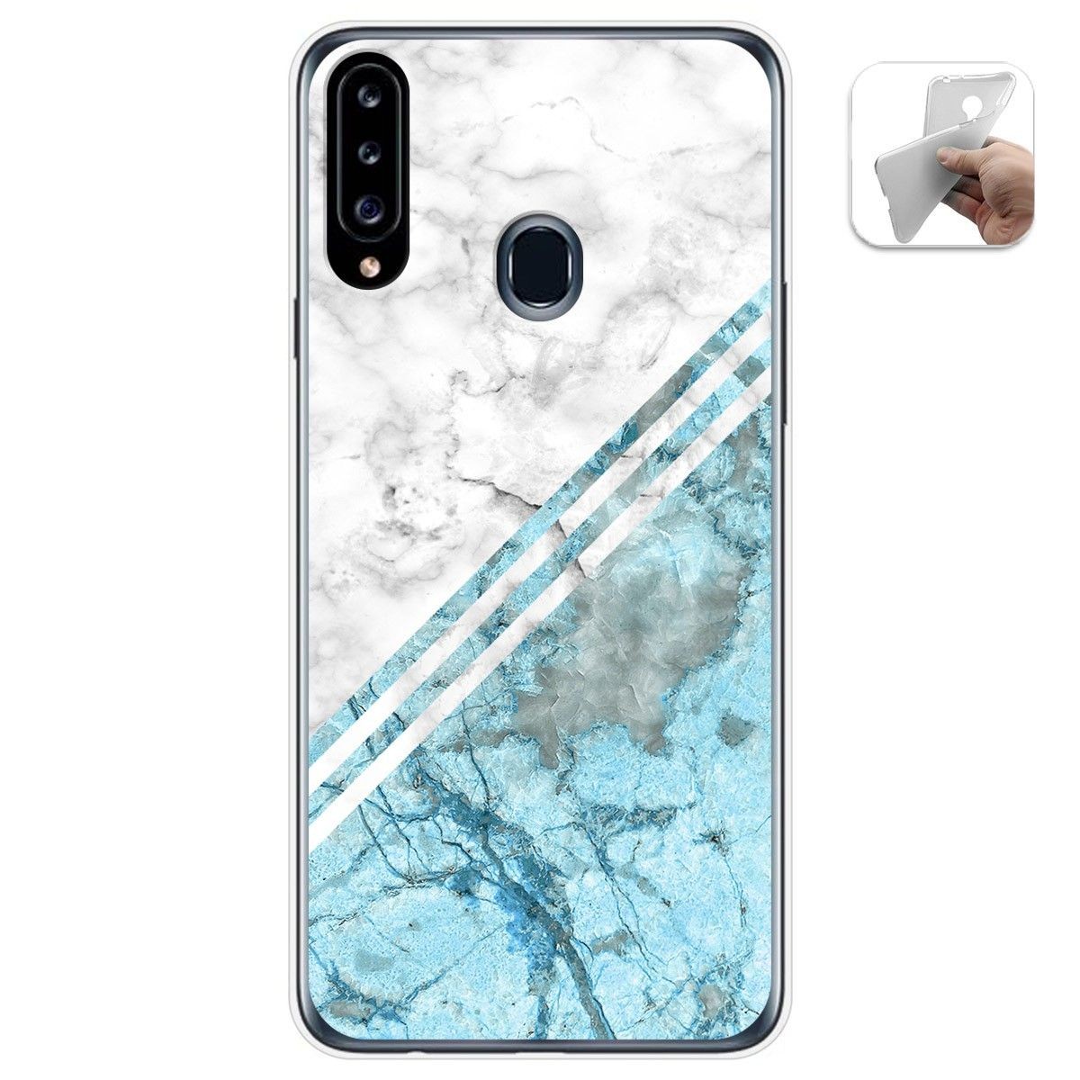 Funda Gel Tpu para Samsung Galaxy A20s diseño Mármol 02 Dibujos
