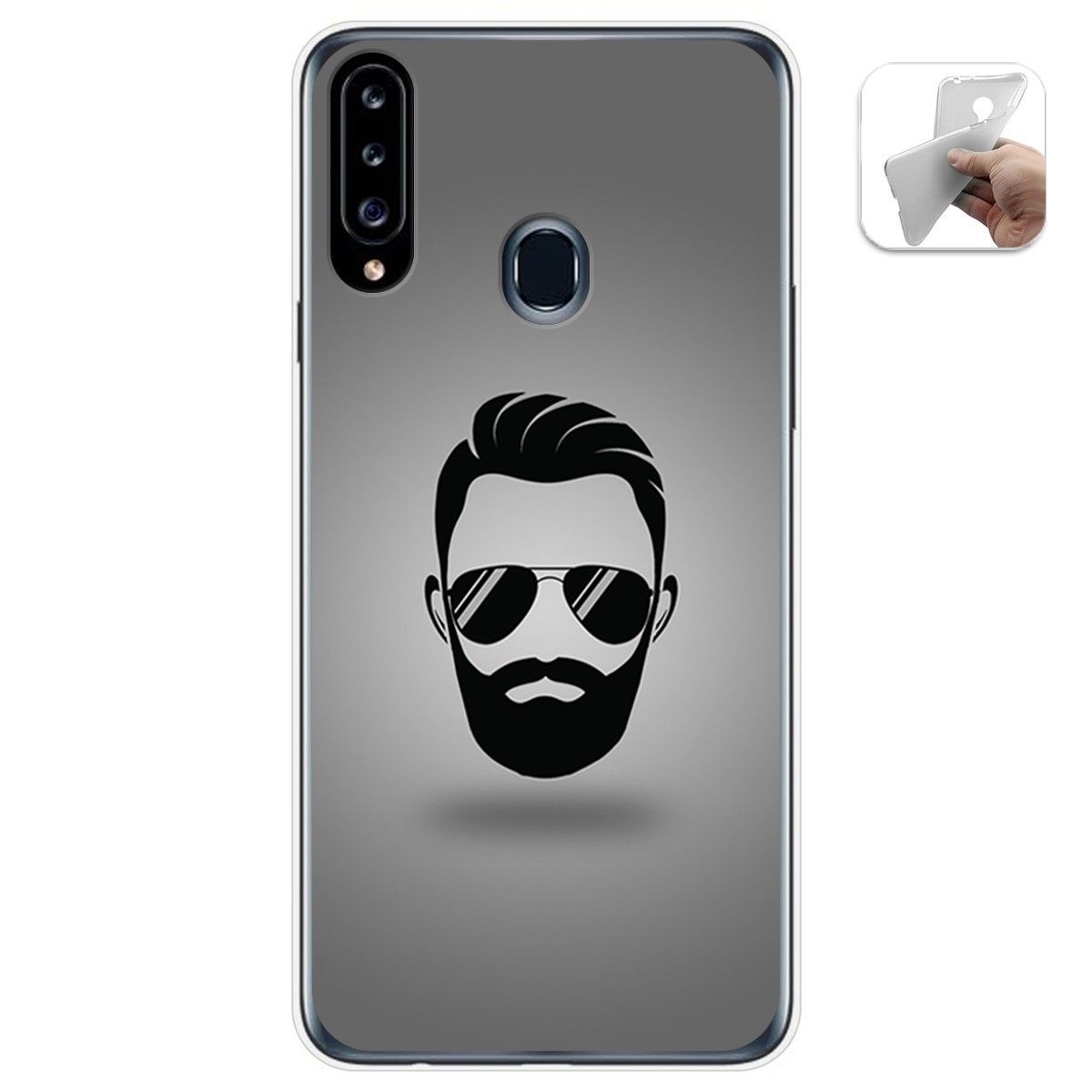 Funda Gel Tpu para Samsung Galaxy A20s diseño Barba Dibujos