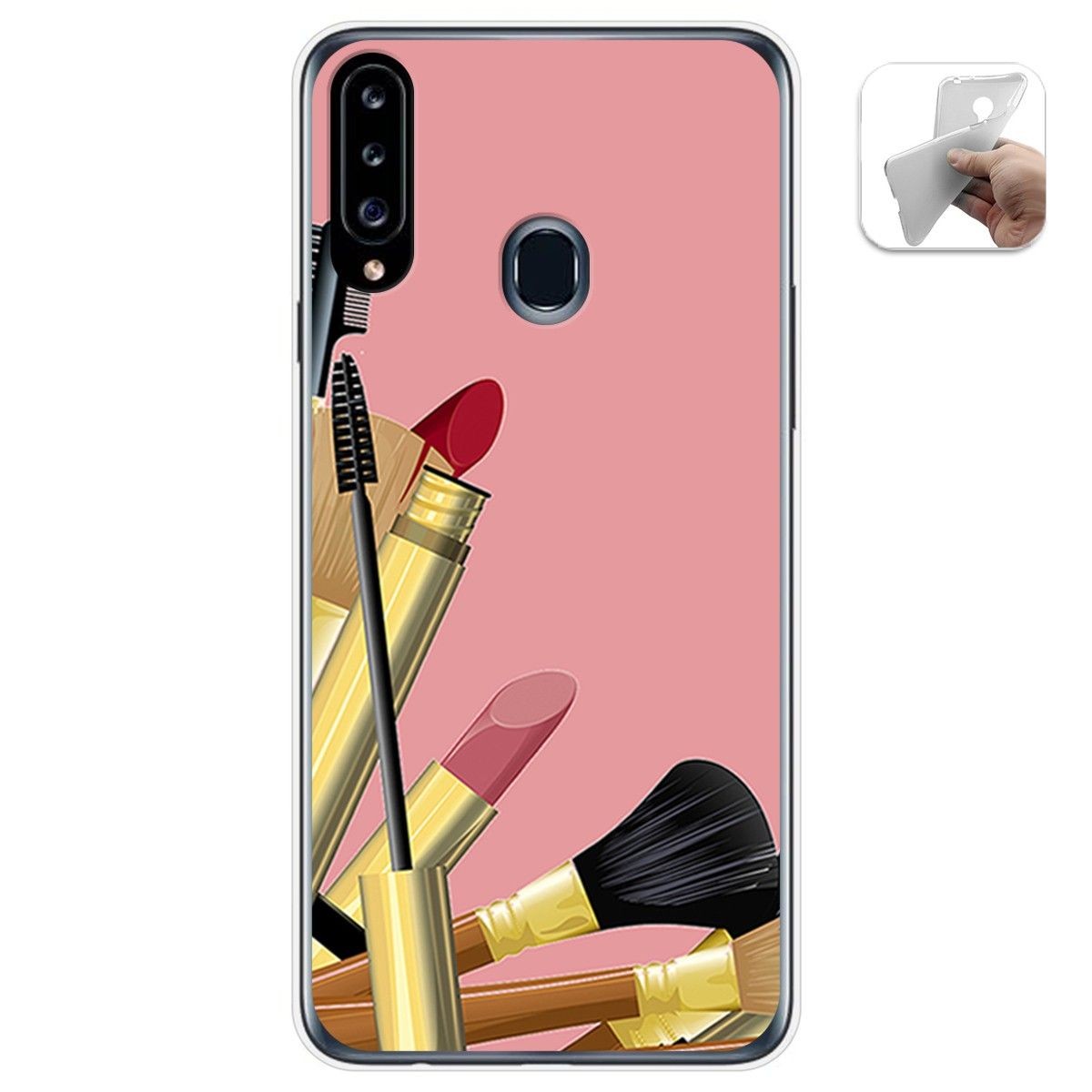 Funda Gel Tpu para Samsung Galaxy A20s diseño Brochas Dibujos