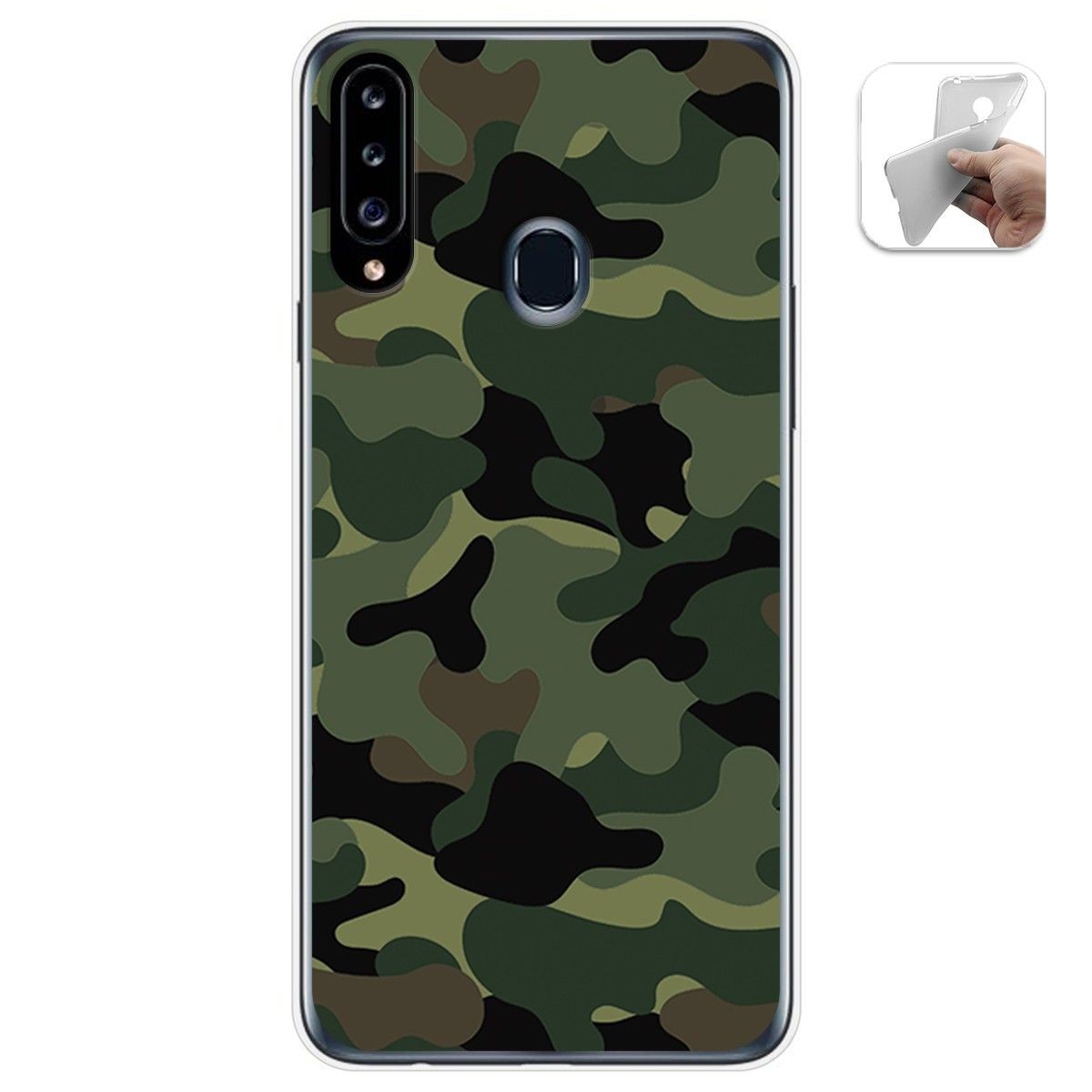 Funda Gel Tpu para Samsung Galaxy A20s diseño Camuflaje Dibujos