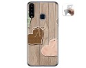 Funda Gel Tpu para Samsung Galaxy A20s diseño Corazones Madera Dibujos