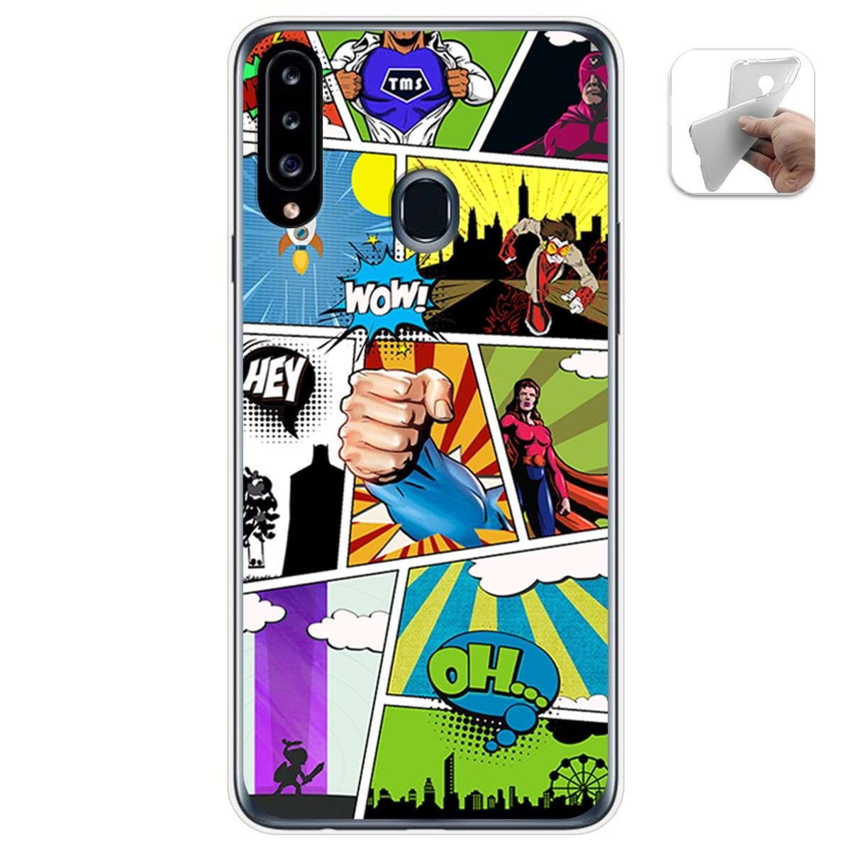 Funda Gel Tpu para Samsung Galaxy A20s diseño Comic Dibujos