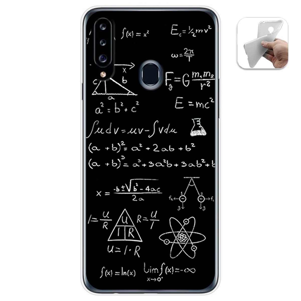 Funda Gel Tpu para Samsung Galaxy A20s diseño Formulas Dibujos
